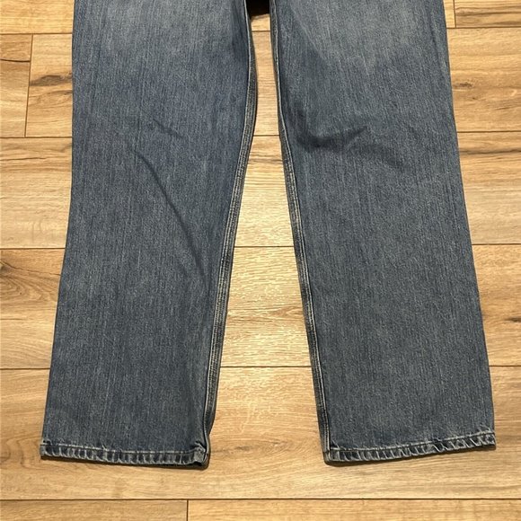 Men's Carhartt Relaxed Fit Straight Denim Jeans SZ 42/30 Blue Cotton B320-990 - Picture 10 of 12